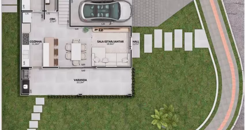 Casa em construção com 3 suítes, 2 vagas no bairro Cachoeira do Bom Jesus em Florianópolis