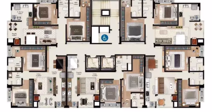 Apartamento  com 2 dormitórios sendo 1 suíte e piscina com borda infinita no morretes em Itapema