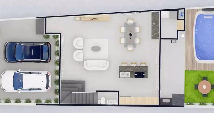 Casa com 2 suítes e 1 suíte master com 2 vagas de garagem na região de Camboriú