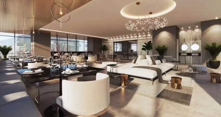 Apartamento em construção com 4 suítes, 3 vagas de garagem na meia praia em itapema
