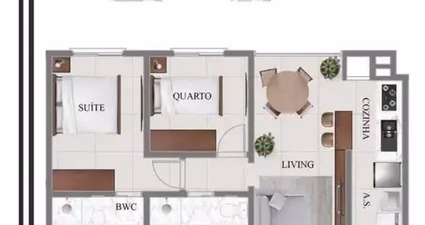Apartamento com 1 suíte mais 1 dormitório e 2 vagas de garagem, no Bairro Nações  Balneário Camboriú