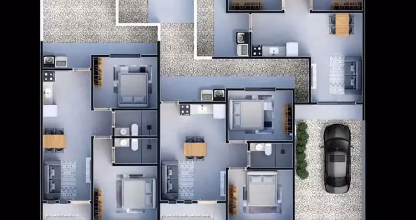 Geminado em construção com 1 dormitório mais 1 suíte e 1 vaga, entrega 10/2025- quinta dos açorianos barra velha - sc