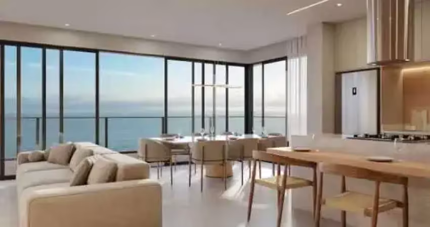 Apartamento na planta frente mar com 4 suítes e 4 vagas na garagem em barra velha