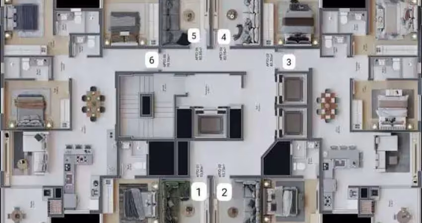 Apartamento com 3 dormitórios sendo 2 suítes em porto belo/sc