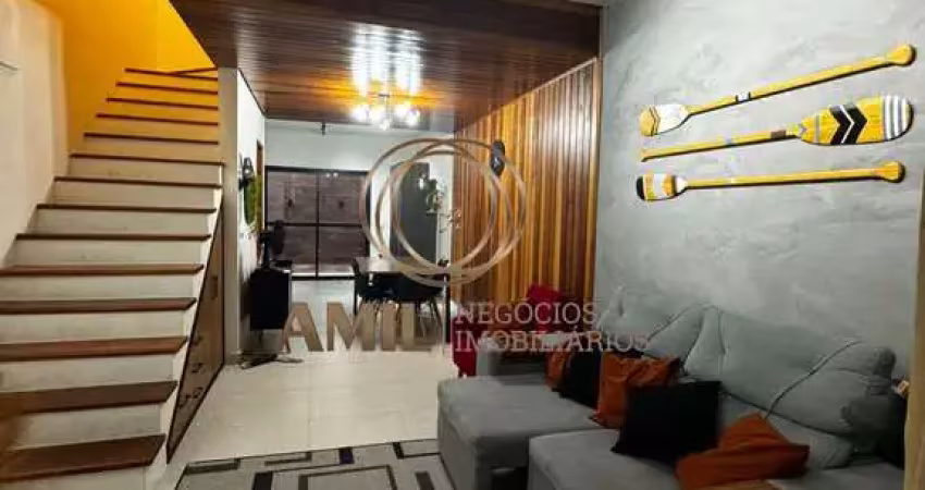 Ra amil vende sobrado, 90m², 2 suítes, mobiliado, varanda, área gourmet, condomínio fechado, pontal de santa marina, caraguatatuba -sp