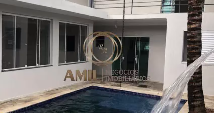 Ra amil aluga casa de 250m², com 4 quartos, área gourmet com piscina com cascata no villa branca, jacareí-sp