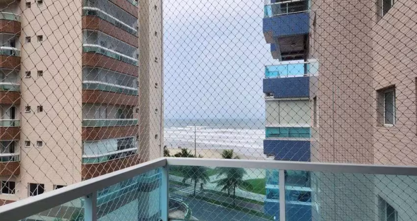 Apartamento 1 dormitório com sacada e vista para o mar,  caiçara - praia grande