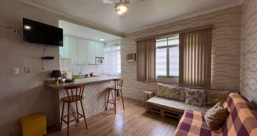 Excelente kitnet frente mar 30m² mobiliado na cidade de praia grande/sp