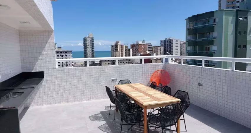 Apartamento vista mar de 46m² com 1 dormitório e sacada na vila guilhernina