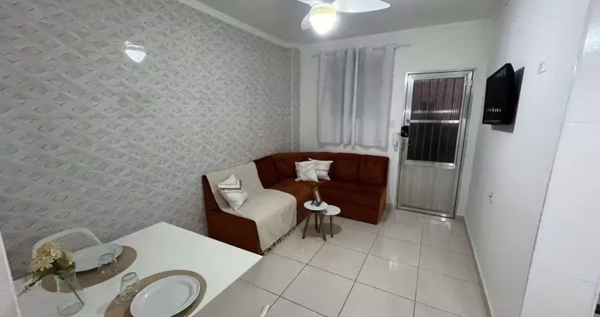 Kitnet porteira fechada com vista mar no bairro da guilhermina.