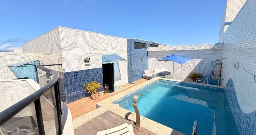 Belíssima cobertura duplex de 2 suítes vista mar em armação