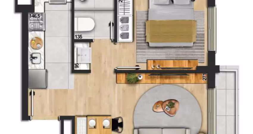 Apartamento com 1 quarto à venda na Rua Álvares Cabral, Cristo Redentor, Porto Alegre