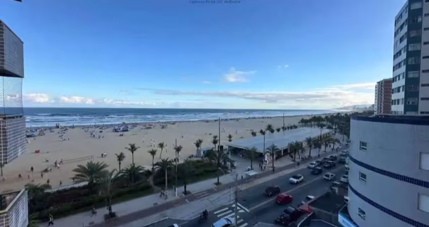 Apto 2 dorm com suite, semi mobiliado vista mar na guilhermina - locação $3.500