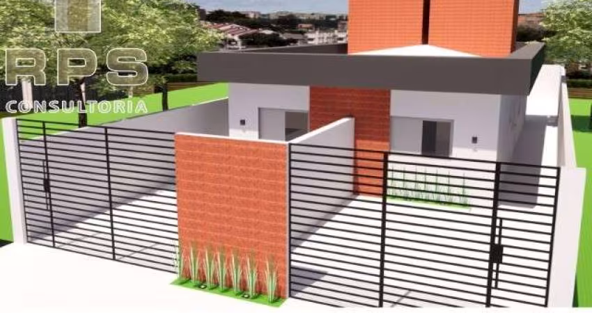 Casa térrea de 50m² no Jardim São Felipe, com dois dormitórios sendo uma suíte, sala e cozinha integradas, bho social, quintal e churrasqueira