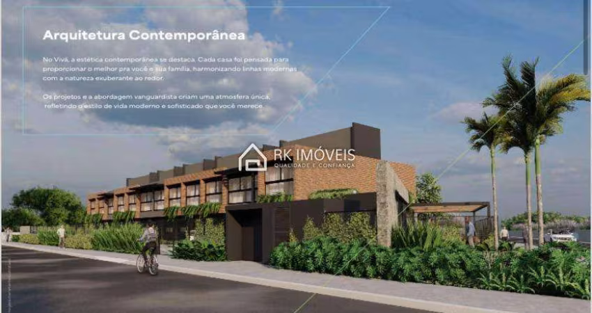 Casa sobrado, com 2 suítes com 80m², em projeto moderno na Cachoeira.