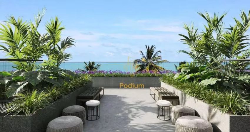 Apartamentos com varanda / sacada gourmet a beira mar  da praia de Intermares  - AP1196