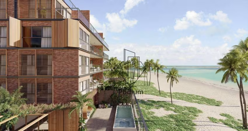 Apartamentos pé na areia e vista panorâmica para Areia Vermelha na praia de Camboinha.- AP1558