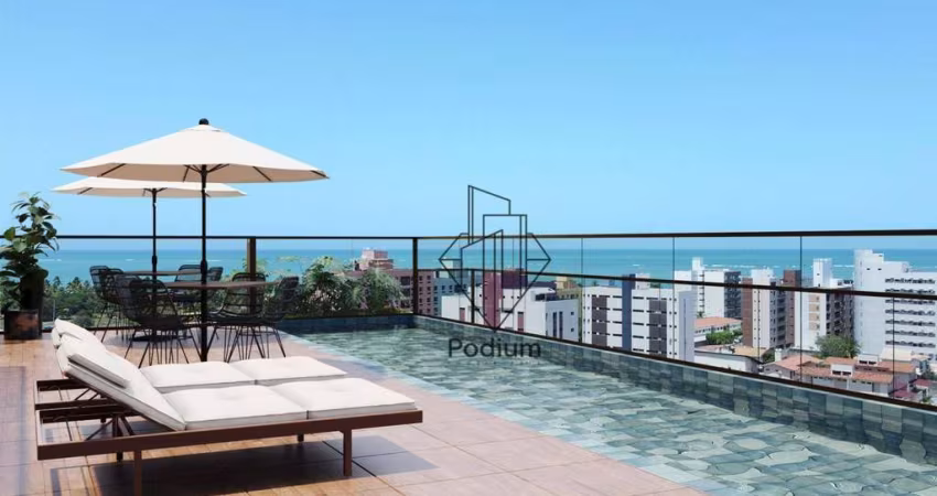 Apartamento com varanda/sacada a 362 metros da praia de ponta de Campina. - AP1556