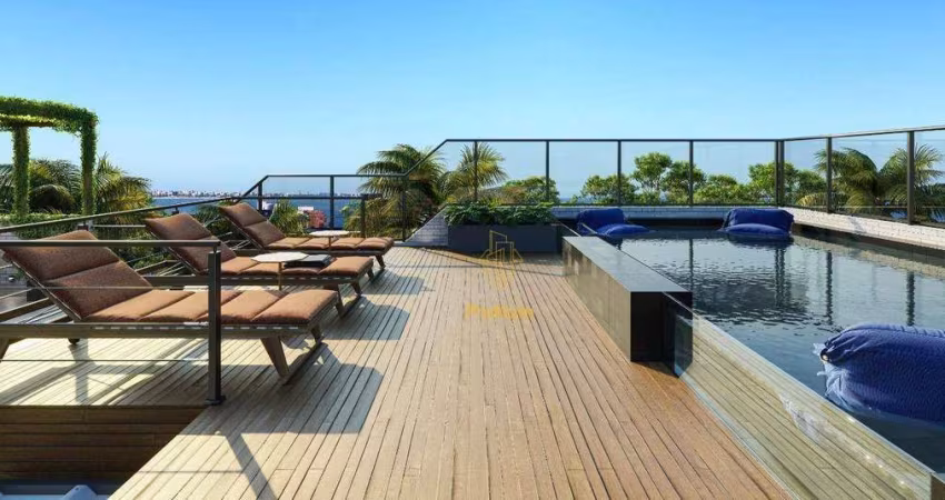 Flats com varanda / sacada  e  área de lazer na cobertura a 100m da praia de Cabo Branco- FL0233