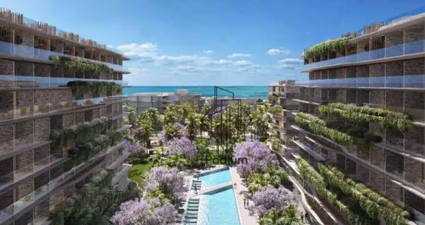 Cobertura duplex com jacuzzi privativa e pé na areia na praia de Ponta de Campina - CO0250