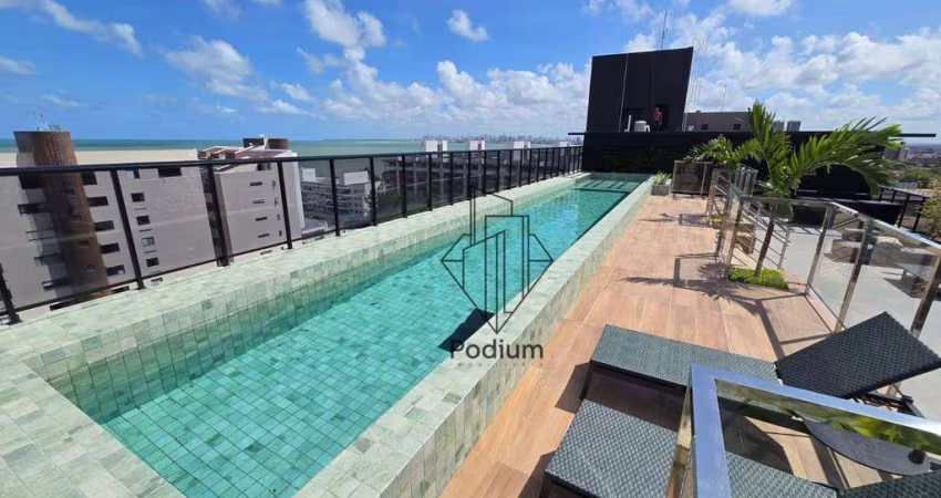 Flat na Praia de Ponta de Campina com vista definitiva para o mar - FL0627