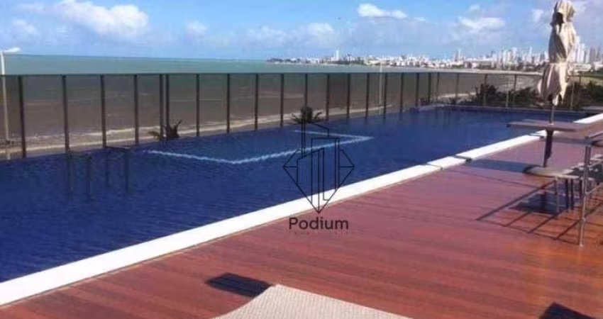 Apartamento de porteira fechada com varanda/sacada e vista definitiva para o mar da Praia de Intermares - AP2469
