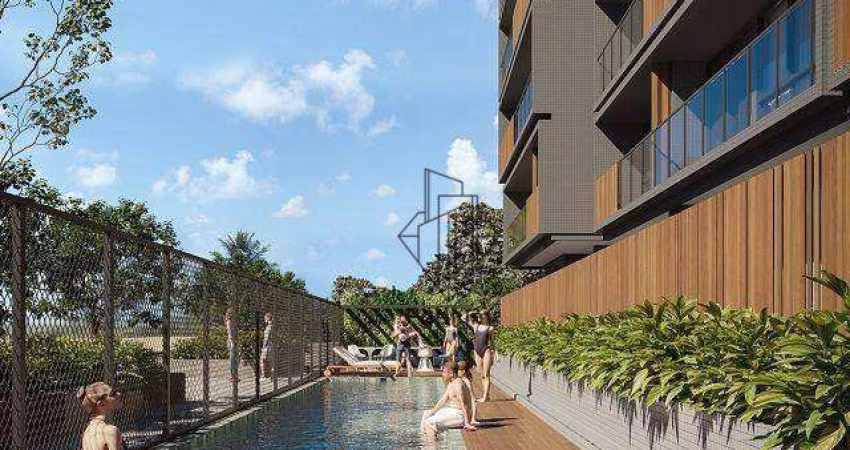 Apartamento térreo com área gourmet privativa em L a beira mar da praia de Intermares - AP2316
