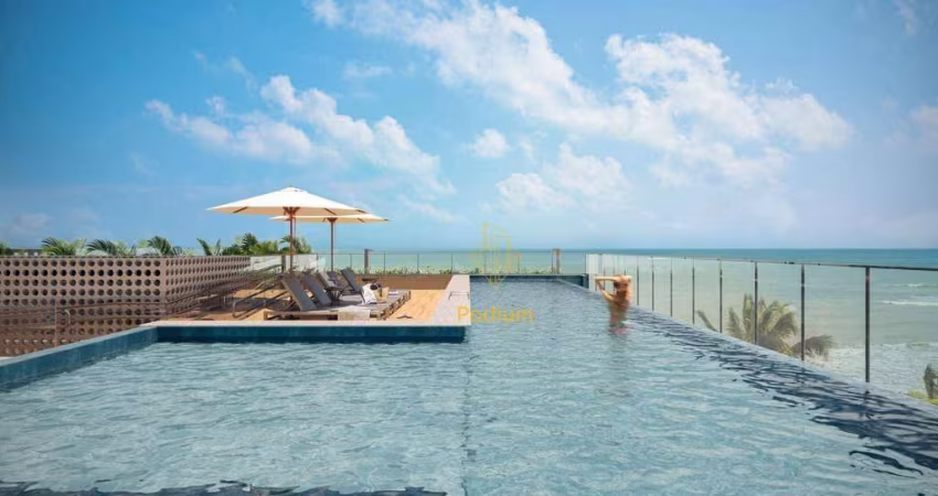 Apartamentos térreo com área privativa em L a beira mar da praia de Intermares -AP1431