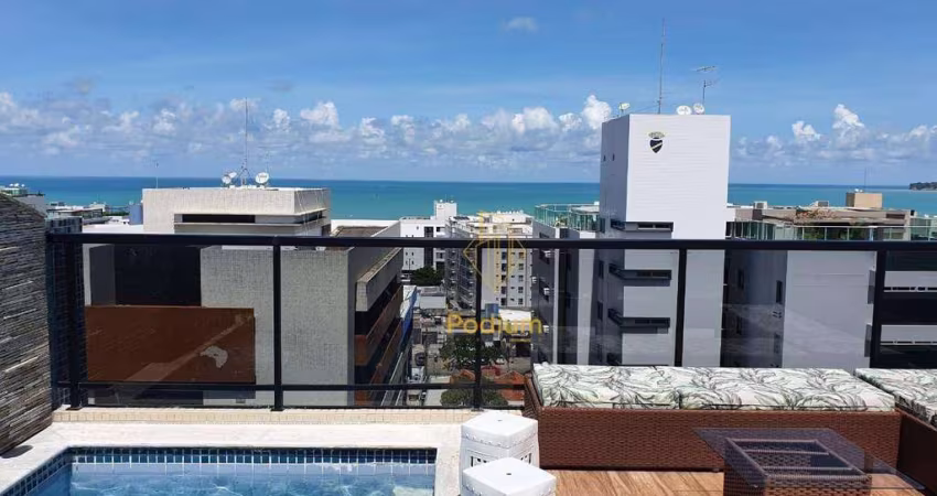 Cobertura duplex com área de lazer com vista para o mar em Tambaú - CO0043