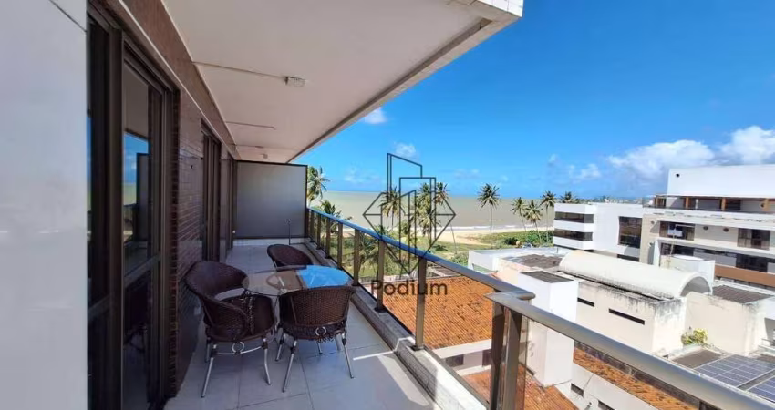 Apartamento pé na areia com varanda/sacada e vista definitiva para o mar da Praia do Bessa. - AP1892