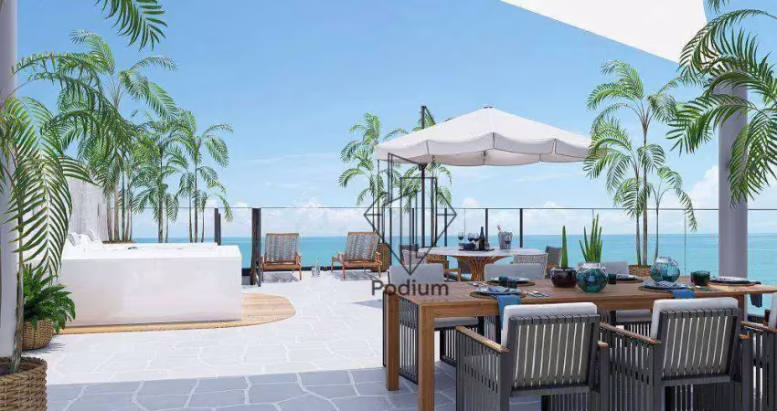 Flats Studio térreo com área privativa a beira mar da praia de Intermares - FL0547