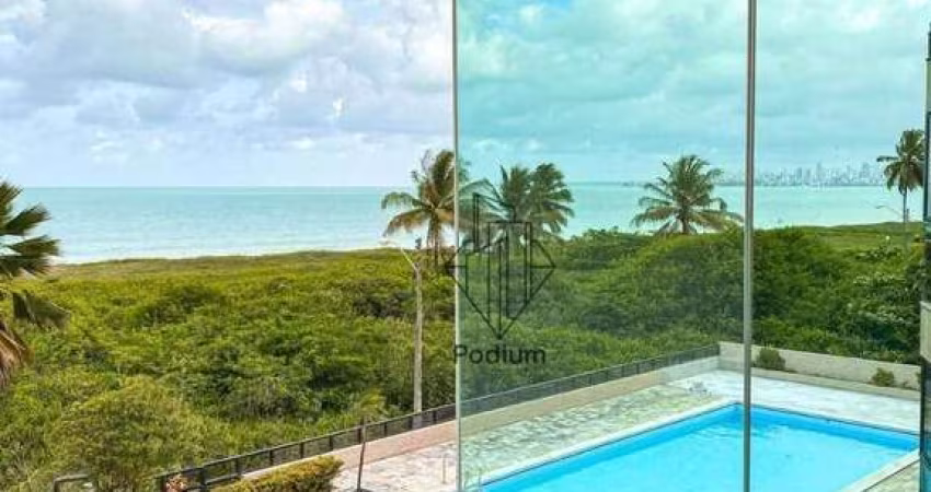 Apartamento de porteira fechada pé na areia e varanda / sacada com vista definitiva para o mar da praia de Intermares - AP2423