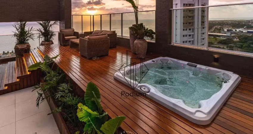 Cobertura Duplex de porteira fechada em condomínio club com jacuzzi privativa e vista para o mar da praia do Altiplano Cabo Branco -  CO0318