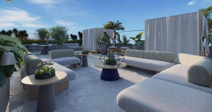 Flats Studio com varanda /sacada frente mar e vista definitiva para a praia de Poço - FL0753