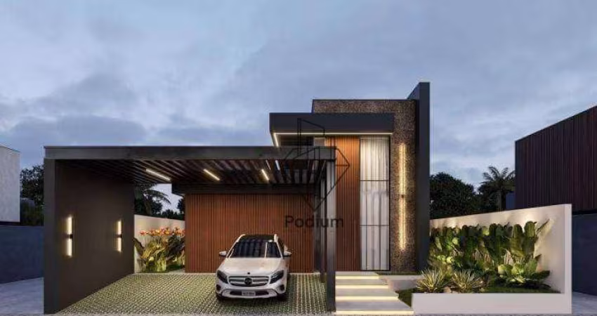 Casa térrea a 200m da avenida principal com piscina e área gourmet no Portal do Sol -CA0199.