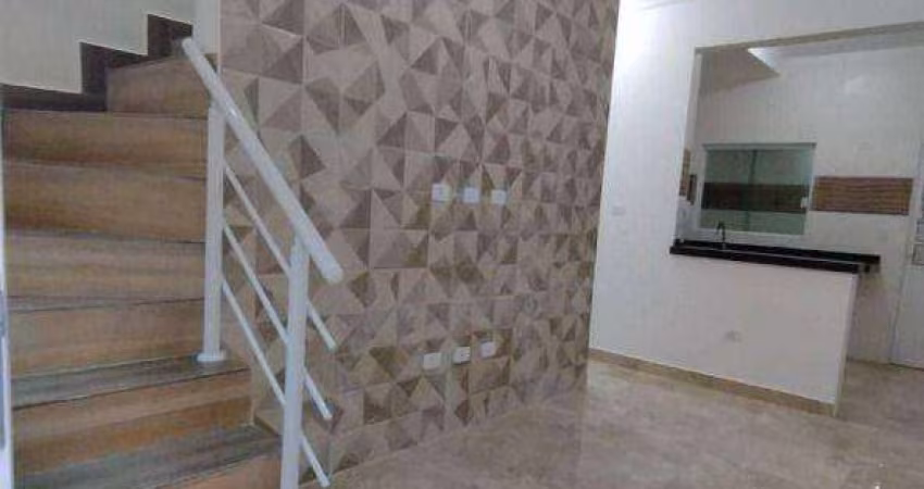 Sobrado com 2 quartos - parcelamento direto - à venda, 54 m² por R$ 350.000 - Guilhermina - Praia Grande/SP