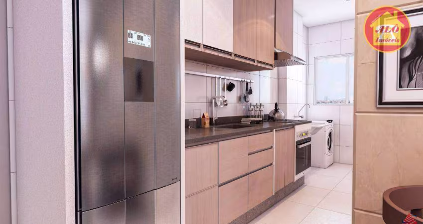 Apartamento com 2 dormitórios à venda, 54 m² por R$ 373.300,00 - Vila Guilhermina - Praia Grande/SP