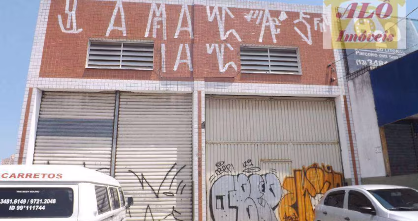 Galpão para alugar, 400 m² por R$ 17.924,42/mês - Aviação - Praia Grande/SP