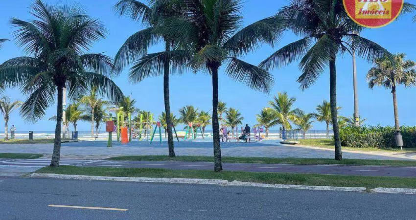 Apartamento vista mar com 2 quartos - pé na areia - à venda, 67 m² por R$ 425.000 - Maracan - Praia Grande/SP