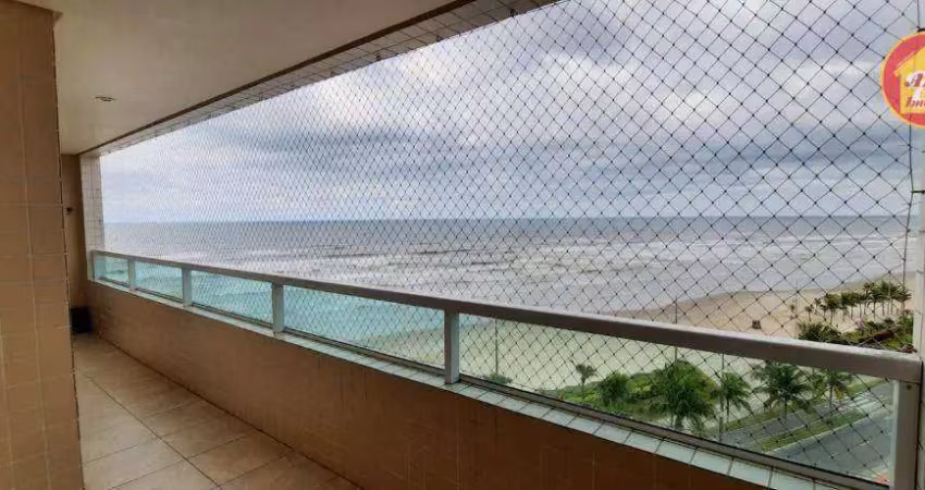Apartamento vista mar com 2 quartos à venda, 76 m² por r$ 480.000 - caiçara - praia grande/sp