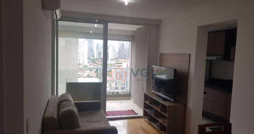 Apartamento com 1 dormitório, 45 m² - venda por R$ 800.000,00 ou aluguel por R$ 4.880,00/mês - Brooklin - São Paulo/SP