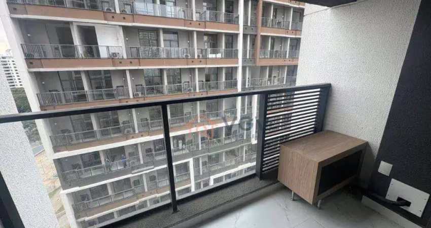 Studio com 1 dormitório para alugar, 25 m² por r$ 3.455,00/mês - brooklin - são paulo/sp