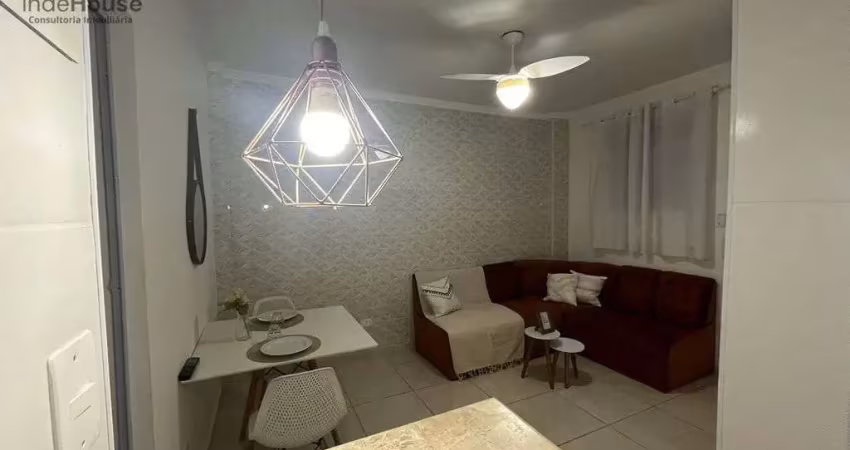 Apartamento mobiliado na guilhermina – 47m², vista parcial mar, 100m da praia
