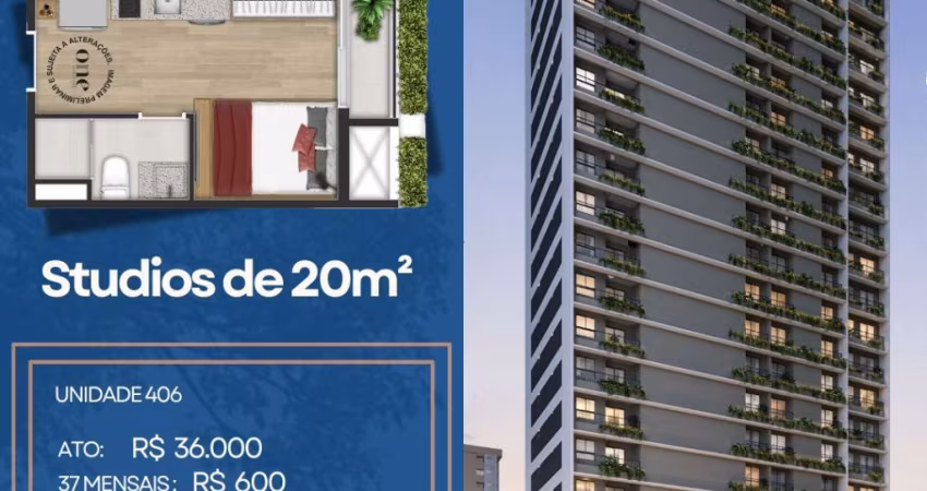 Studio em Moema 20m² próximo ao metro.