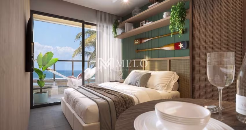 FLAT PORTO DE GALINHAS: 21,55m², 01 QTO, SL,  01WC.