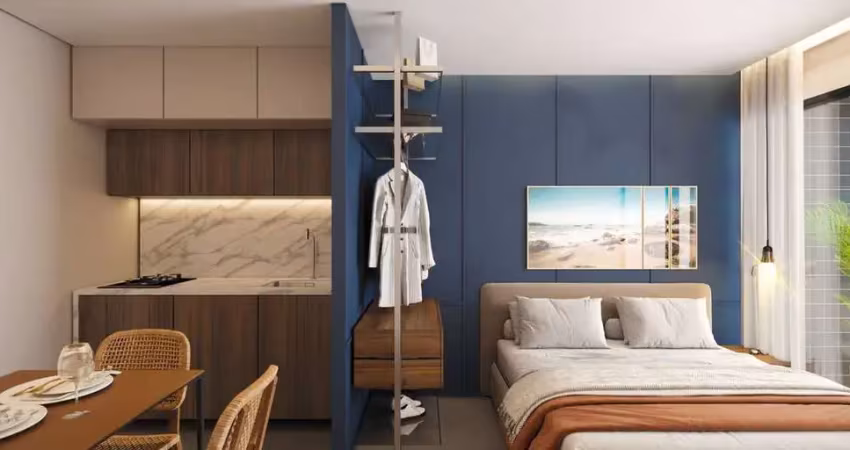 Flat porto de galinhas: 21,55m², 01 qto, sl,  01wc...