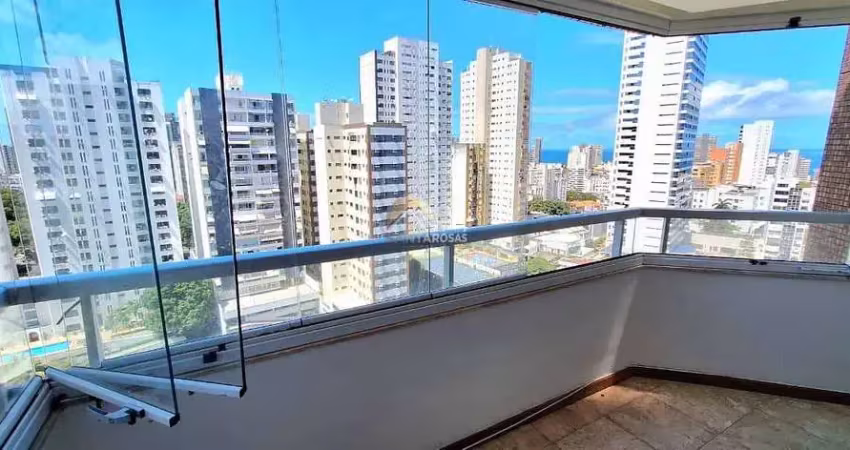 Apartamento nascente na graça, 79m², andar alto com vista mar total, 2 quartos (1 suíte), varanda g