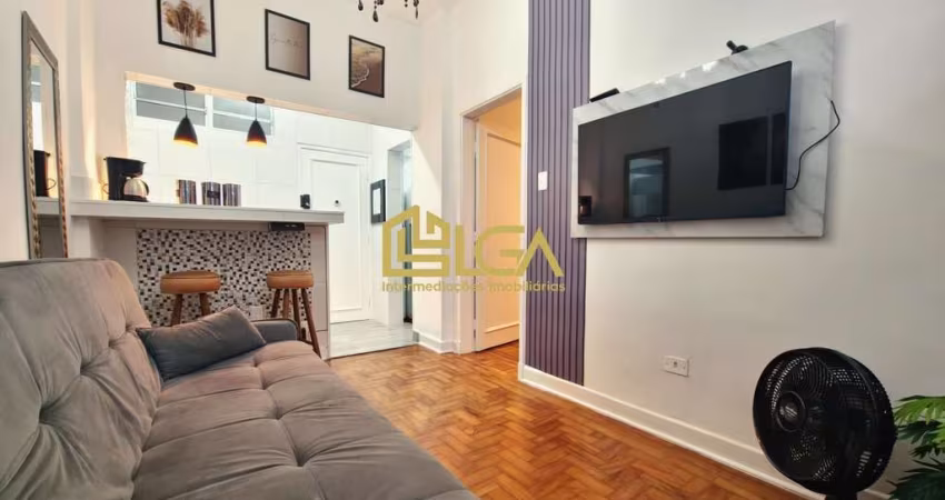 Apartamento a Venda - Embaré - Santos l Mobiliado - Vista lateral pro mar