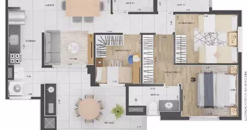 Apartamento condomínio  edifício icony campestre 3 dormitórios