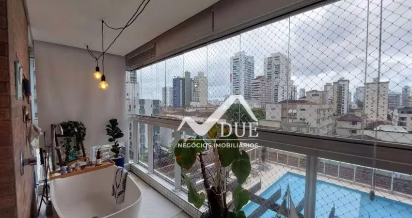 Apartamento com 3 dormitórios à venda, 159 m² por r$ 1.990.000,00 - embaré - santos/sp